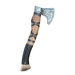 Viking <b>Axe</b> Nordic Style Industrial Grade High Quality Engraved Carbon Steel Head Wooden <b>Handle</b> for Outdoor Survival Use Gifts - Product Image 1