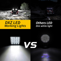 Barre lumineuse LED carrée DXZ 42W 24V 16LED H-F-16-20MM pour ATV, UAZ, SUV, 4x4, camion, tracteur, tout-terrain, rénovation/amélioration