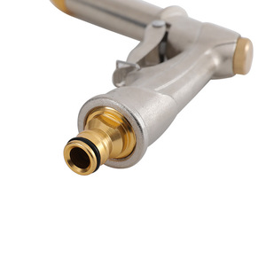 Pistola de agua a presión con cabezal de metal ajustable, de aleación de aluminio, 10 kg de presión de agua, para lavado de autos y riego de jardines - Product Image 2
