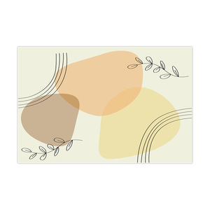 Alfombra Minimalista Abstracta con Diseño de Plantas, Rectangular, Color Crema, Imitación de Cachemira, Antideslizante, Decoración para Sala de Estar, Hogar, 2025 - Product Image 5