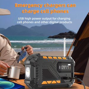 Radio de Secours H30 pour Préparation aux Catastrophes, à Manivelle et Solaire, AM/FM/WB, avec Alarme SOS, Lampe Torche et Batterie Externe - Product Image 2