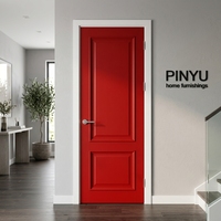 Porte intérieure à six panneaux en bois massif, finition laiton rouge vin, avec six grilles encastrées, pour armoire de chambre