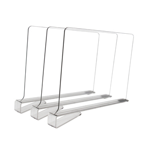 Étagères en bois pliables robustes et séparateur acrylique sac de livre diviseur d'étagère réglable en plastique placards de support de supermarché - Product Image 1