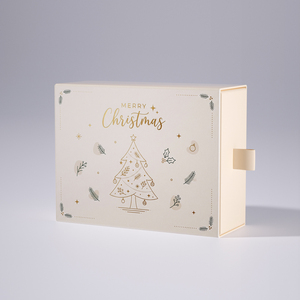 Boîte cadeau <span class=keywords><strong>de</strong></span> Noël pour soins <span class=keywords><strong>de</strong></span> la peau en carton <span class=keywords><strong>rigide</strong></span> avec logo personnalisé en matériaux recyclés, estampage à chaud doré et insert en mousse - Product Image 3