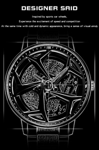 Orologio da Polso Sanda <span class=keywords><strong>1087</strong></span> con Movimento al Quarzo, Luminoso, Design Sportivo a Ruota d'Auto, Impermeabile, Elegante, Regalo di Lusso per Uomo d'Affari - Product Image 4