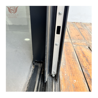 Pintu Geser Aluminium Alloy Tahan Cuaca Modern Tahan Badai Kaca Tempered Ganda Pemandangan Panoramic Kedap Suara Tahan Panas untuk Taman