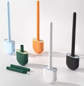 Brosse de toilette plate moderne en TPR souple et durable avec support, pour le nettoyage des toilettes de salle de bain – Tendance et très vendue - Product Image 1