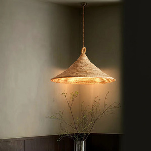 Japanese Style Rattan Pendant <b>Light</b> 35cm 40cm 50cm 60cm Diameter Led Round For Living Room <b>Dining</b> Room Restaurant - Product Image 2