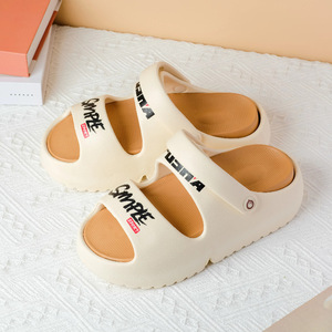 Sandalias de plataforma deportivas simples para mujer, color beige, suela suave de EVA, antideslizantes, para playa, tallas 36, 37, 38, 39, 40 - Product Image 1
