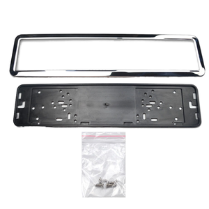 Cadre de plaque d'immatriculation en acier inoxydable de qualité européenne, décoration de voiture, noir laqué, pour voitures russes et ukrainiennes, principalement en métal HONGLILAI - Product Image 1