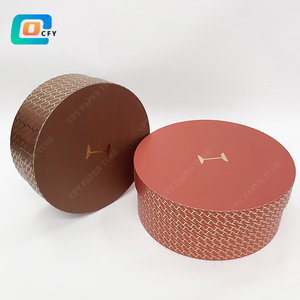 Sang Trọng Lớn Giấy Vòng Hộp Hoa Xi Lanh Hat Hộp Xi Lanh Cứng Nhắc Các Tông Hat Trên Và Dưới Ống Tròn - Product Image 2