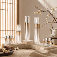 Bouteilles à pompe cosmétiques professionnelles en verre, pots ronds 30g 50g 40ml 100ml 120ml, pulvérisation, sérigraphie, fournisseur OEM ODM
