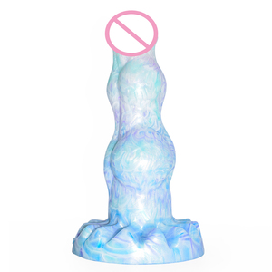 FAAK <strong>Large</strong> Knot Dog <strong>Horse</strong> <strong>Dildo</strong> With Sucker Big Dong Colorful Anal Plug Fantasy Animal Penis Silicone Sex Toys for Women - Product Image 2