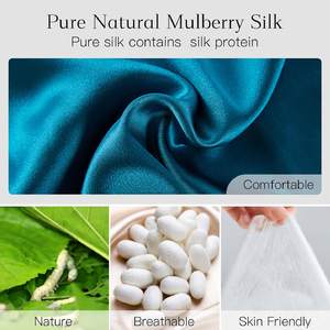 22 Momme 6A Lớp 100% Dâu Lụa Gối Tùy Chỉnh Lụa Gối Trường Hợp Quà Tặng Thiết Lập Với Lụa Mặt Nạ Mắt - Product Image 5