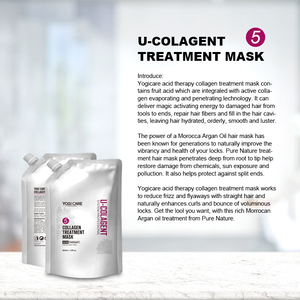 Masque capillaire réparateur YOGI personnalisé à la kératine, au collagène et aux acides de fruits, anti-frisottis, lissant et brillant - Product Image 3