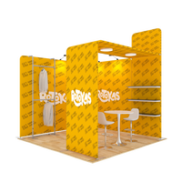Stand d'exposition portable en aluminium 10x10 pieds, sans outil, avec étagère et design en arche, personnalisable pour les ventes