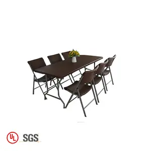 Wholesale Outdoor Garden <strong>Folding</strong> Plastic <strong>Table</strong> Banquet <strong>Catering</strong> Rattan <strong>Folding</strong> <strong>Table</strong> for Event - Product Image 1