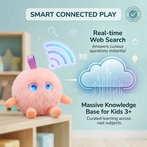 Peluche de Felpa Rosa Coral, Compañero Inteligente con IA que Habla en Más de 60 Idiomas, para Mayores de 8 Años, Carga USB-C, Juguete Educativo de Bolsillo, OEM - Product Image 2