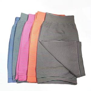 Professional Manufacture Casual Fitness Short <strong>Leggings</strong> for <strong>Women</strong> Girls Stretchy One Size with Striped <strong>Patterned</strong> Design - Product Image 1