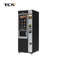 Distributeur automatique de café chaud intelligent TCN, entièrement automatique, préparation rapide en 45 secondes, paiement par billets, pièces et cartes pour les entreprises