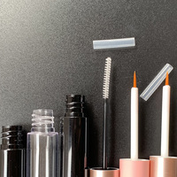 Tube de mascara vide personnalisé en PET rose 5 ml, contenant liquide avec capuchon et brosse, flacon pour brosse à cils, impression sérigraphique