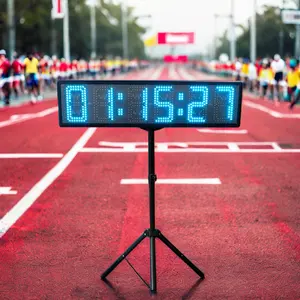 Jhering Marathon toàn cảnh điện tử đồng hồ treo tường chấm hiển thị đua Hẹn giờ với Tốc độ không dây Kỹ Thuật Số theo dõi tốc độ