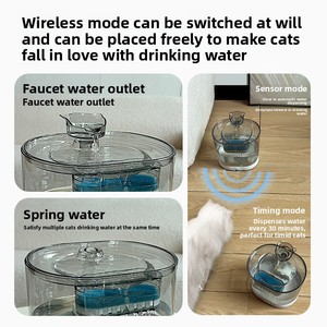 <span class=keywords><strong>Fontaine</strong></span> à <span class=keywords><strong>eau</strong></span> sans fil pour animaux de compagnie (chats et chiens) avec filtration automatique, circulation d'<span class=keywords><strong>eau</strong></span>, recharge sans fil, fonctions intelligentes, prise Type-C - Product Image 3