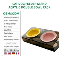 Support de mangeoire surélevé portable en acrylique transparent de luxe pour chat et chien, idéal pour l'intérieur, l'extérieur et les voyages (OEM usine)