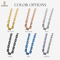Collier chaîne à maillons en acier inoxydable 304, tendance, couleur personnalisée, plaqué, unisexe, vente en gros