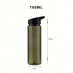 Bouteille d'eau sport 700 ml éco-responsable avec paille rabattable, rose minimaliste, réutilisable, pour les fêtes - Product Image 2
