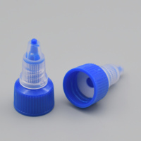 Usine OEM 18 20 24 28mm Bleu Plastique PP Bouche Vis Pointue Twist Top Off Distributeur Bec Bouchon pour Confiture D'encre Cheveux Gel Bouteille D'huile