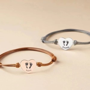 Bracciale in Acciaio Inossidabile Vuoto <span class=keywords><strong>con</strong></span> Incisione Personalizzabile per Impronte di Piedi e Mani, Non a Solo di Tendenza, Ma <span class=keywords><strong>con</strong></span> Motivi Testuali - Product Image 4