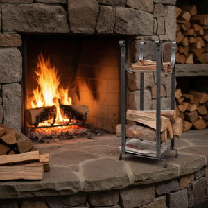 Wholesale Indoor Black Iron Powder Coated <strong>Log</strong> <strong>Holder</strong> <strong>Fireplace</strong> Tools Camping Firewood Storage Irregular Shape - Product Image 3