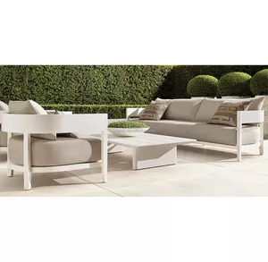 Sofás de jardín de aluminio hechos a mano, muebles lujosos y modernos para exteriores