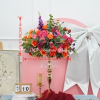 Boule de fleurs artificielles DIY en rose rouge naturelle et hortensia pour centre de table, décoration de fête, mariage, carnaval et décoration intérieure, vente en gros