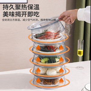 Couvre-aliments isolant de qualité alimentaire, multicouche, transparent, amovible, lavable, durable, pour usage domestique, circulaire, en matériau PET - Product Image 5