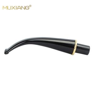 Muxiang Wooden Cigarette Pipe Mouthpiece Bent Type With Metal Ring Reusable Smoking Pipe Accessories - Product Image 3