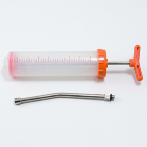 Seringue de dosage pour chèvre Apto Enterprises 400 ml, 3 buses interchangeables, réglable, robuste, réutilisable, en acier inoxydable, vétérinaire - Product Image 1
