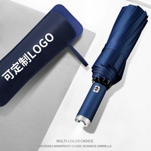 Parapluie pliant avec logo, outil promotionnel de haute qualité, résistant au vent, compact, pliable avec option de broderie personnalisée - Product Image 1