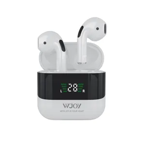 WJOY Fone De Ouvido Metálico Botão Touch Earbuds Display Digital Abs Tws Fones De Ouvido Ruído Fones De Ouvido Sem Fio Bluetooth Dobrável