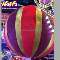 Décoration de Noël, grande boule suspendue, ballons géants rayés gonflables pour la publicité, matériau en tissu Oxford, certifié CE