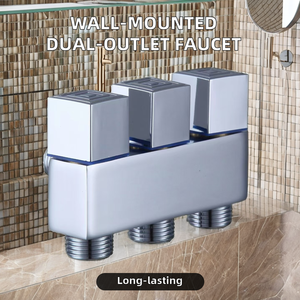 <strong>High</strong> <strong>Quality</strong> Chrome Plated Brass Wall Mounted Faucet Double Outlet Washing Machine Angle Valve Diverter <strong>Shattaf</strong> Bathroom Faucet - Product Image 3