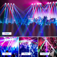 LED Mini Spider Tête Mobile DJ Light 8x3W RGBW Éclairage d'événement activé par la voix LED Spider Stage Light for Bars Disco Hall