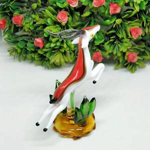 Artistic Hand Blown Glass <b>Deer</b> Statue Hand-<b>Painted</b> Animal Figurine Home Decoration Craft Decorative Piece - Product Image 1