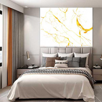 Papier peint pour plafond avec motifs noirs et blancs, panneau 3D qui peut être décollé et collé, autocollant mural en marbre imperméable