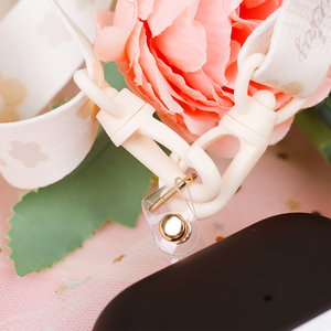 Móc khóa móc đôi bền có thể tùy chỉnh có thể tháo rời dây buộc điện thoại chống mất dệt màu kỹ thuật số bị chặn thắt nút làm bằng polyester - Product Image 6