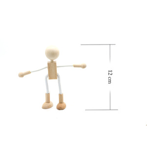 Bambole in Legno Naturale Articolate Non Finite, Ornamenti Pieghevoli, Giocattoli Fai-da-Te per Bambini, Bambole in Legno dal Design Carino - Product Image 5