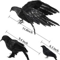 Nouvelle décoration d'Halloween : Modèle d'ornement corbeau à plumes simulées JY-B21021 pour la décoration intérieure et dissuasion des oiseaux, sans logo