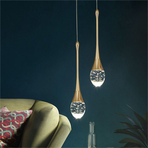 Элегантная индивидуальная прикроватная Хрустальная Подвесная лампа для спальни креативная Капля воды для гостиной фон настенный подвесной светильник - Product Image 4