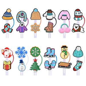Accessoires de bar en gros : Embouts de paille en plastique double adhésif souple Kawaii, Série Hiver, Boucle décorative flocon de neige, Écologique - Product Image 1